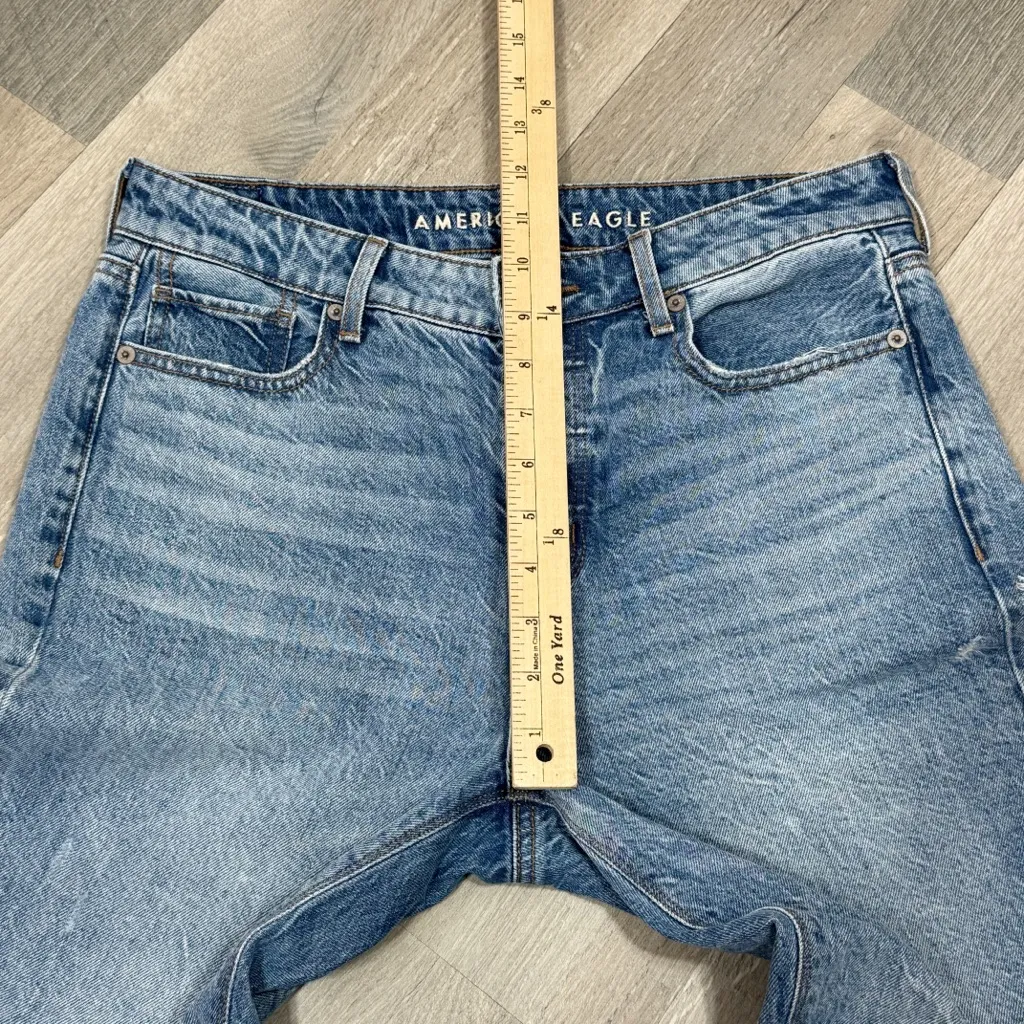 American Eagle  Tom Girl Lightly Distressed Button Fly Jeans Blue Size 4 - Image 12