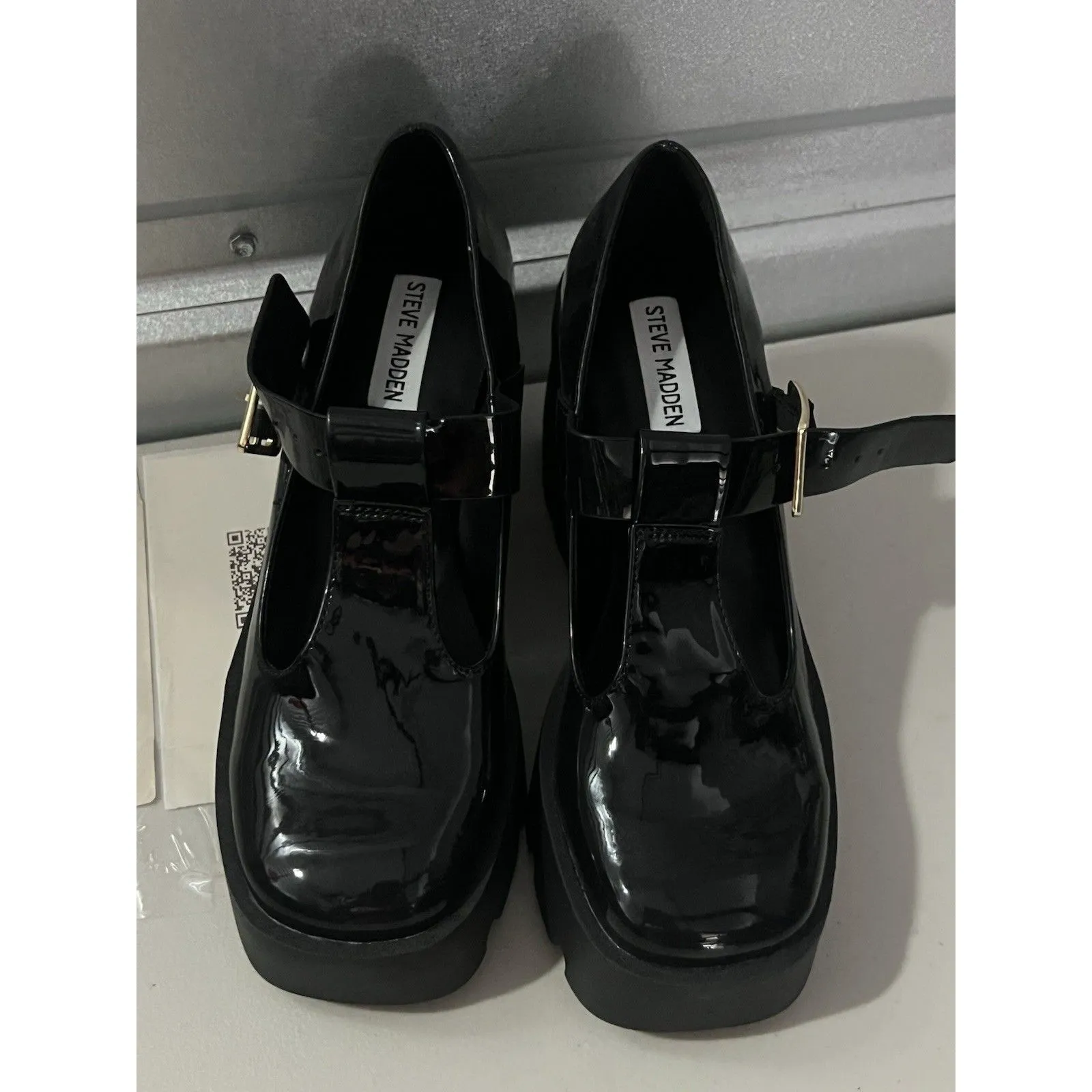 STEVE MADDEN PALOMA Mary Jane Black Patent Women’s Size 6.5 Chunky Heel - Image 10