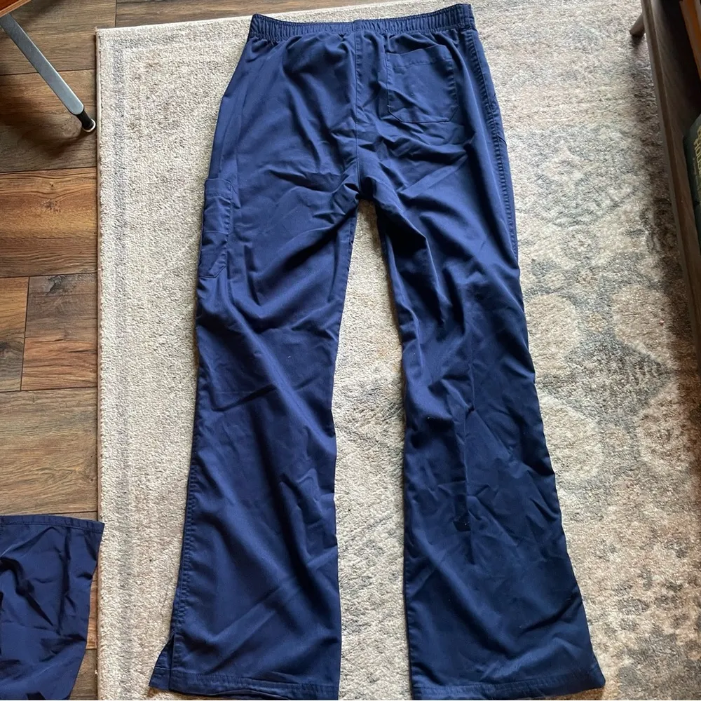 Grey’s Anatomy Navy Blue Boot Cut Flare Cotton Scrub Pants Small - Image 5