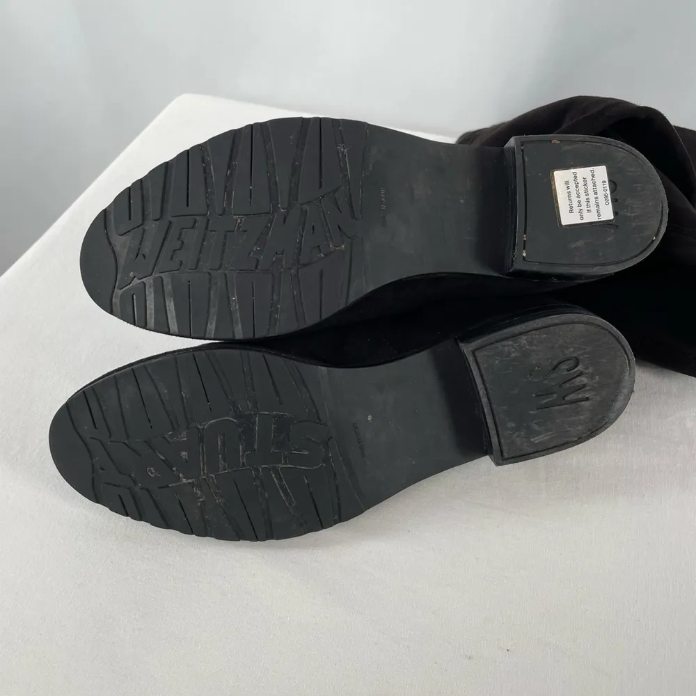 Stuart Weitzman‎ Lowland Suede Over-the-Knee Boots in Black Size 5 - Image 9