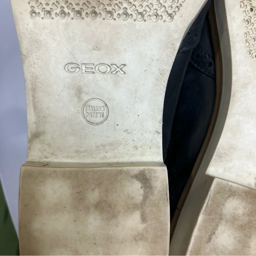 Geox‎ Respira dark navy blue oxford derby wingtip shoes women’s size 41 leather - Image 8