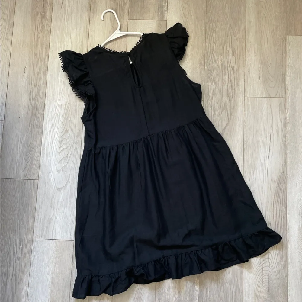 Wild Fable Target Woven Ruffle Hem Mini Dress Black (Medium) preppy party - Image 4