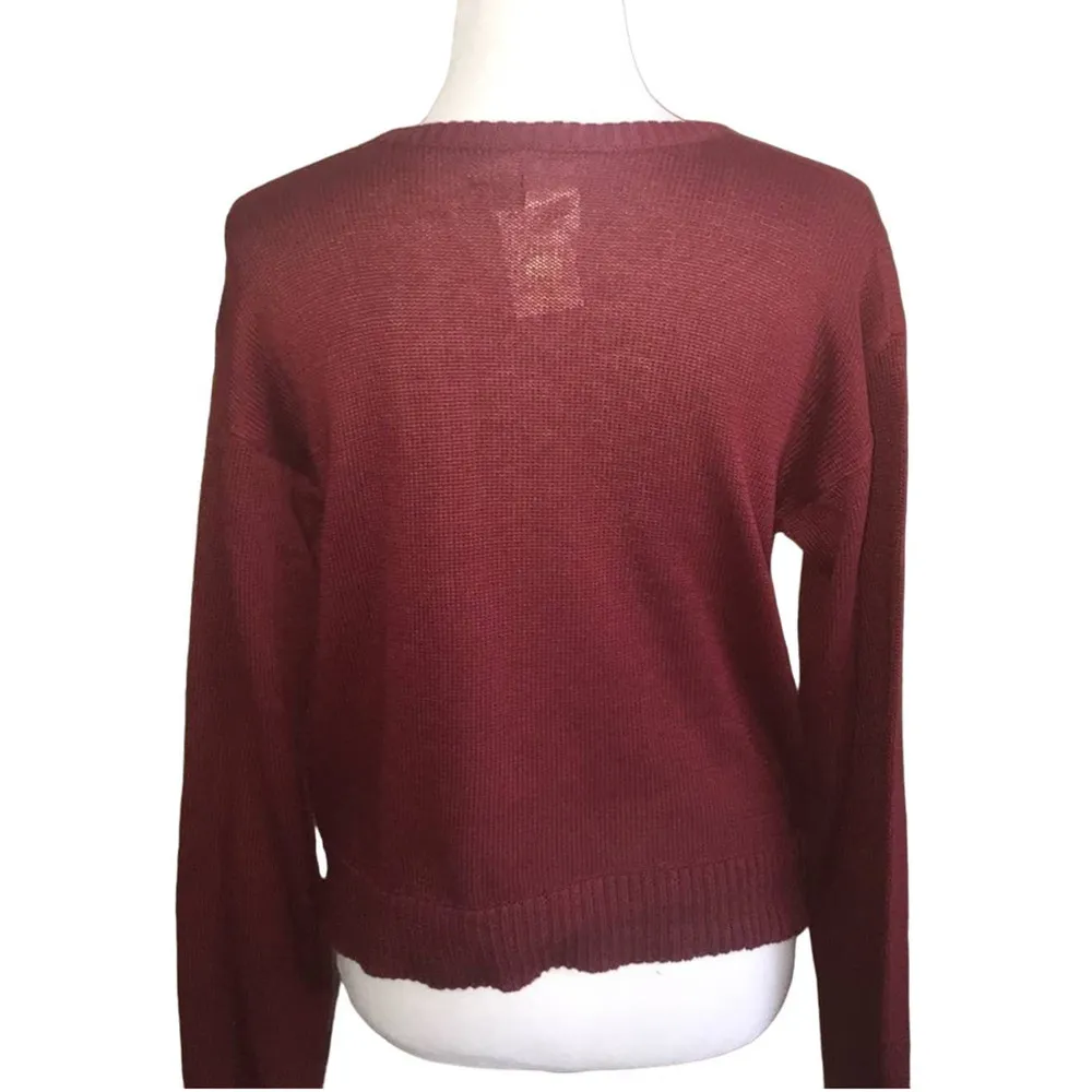 MODERN LUX BURGUNDY INSPIRATIONAL BLESSED CHIC SWEATER SIZE XL - Image 2