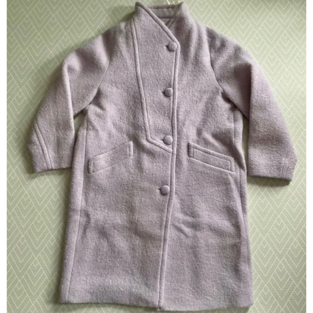 HARD TO FIND NWOT SEZANE ARSENE long COAT Pastel Lavender purple wool SZ40US10 - Image 2