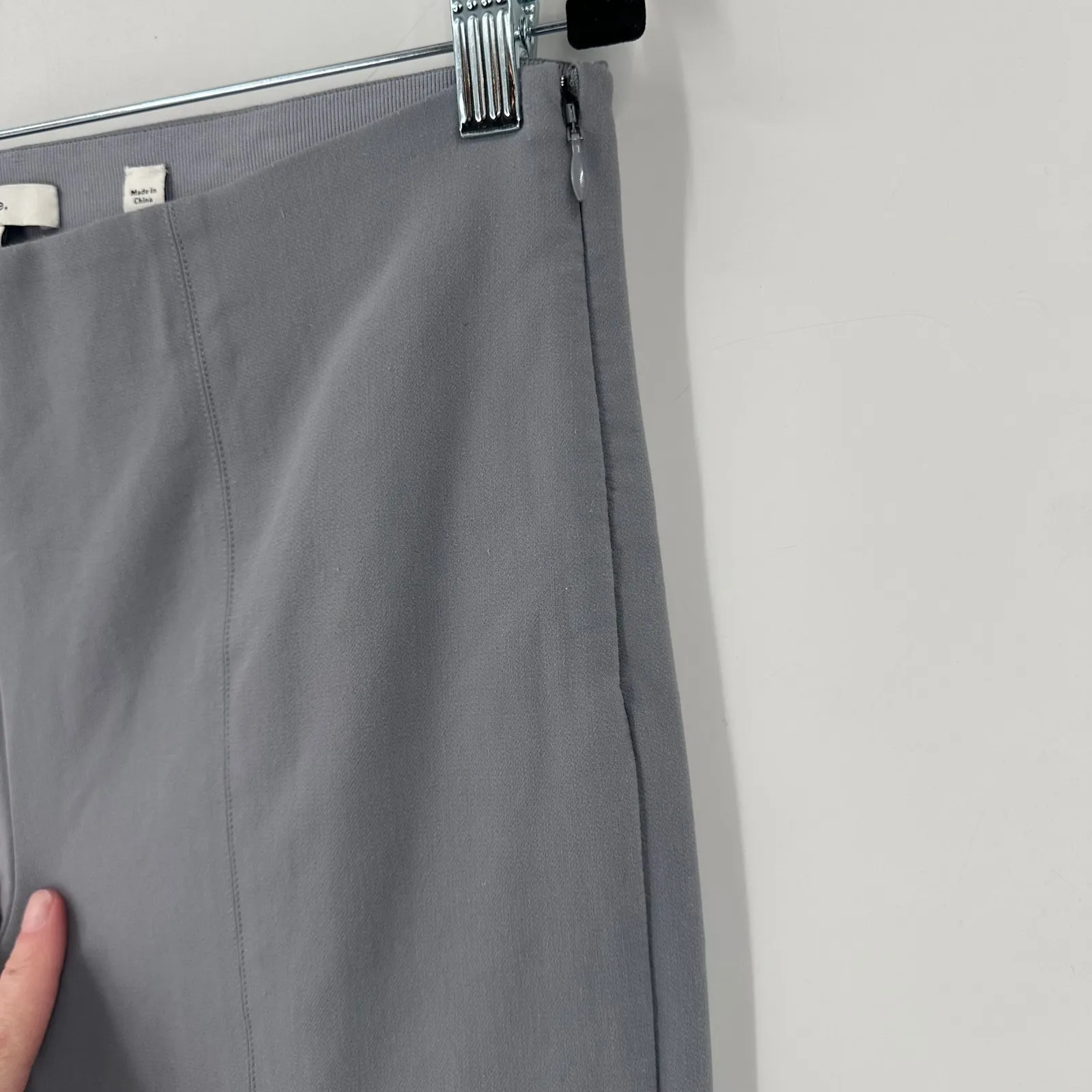 Vince Gray Ponte Knit Stretch Split Hem Tailored Pants Size L - Image 7