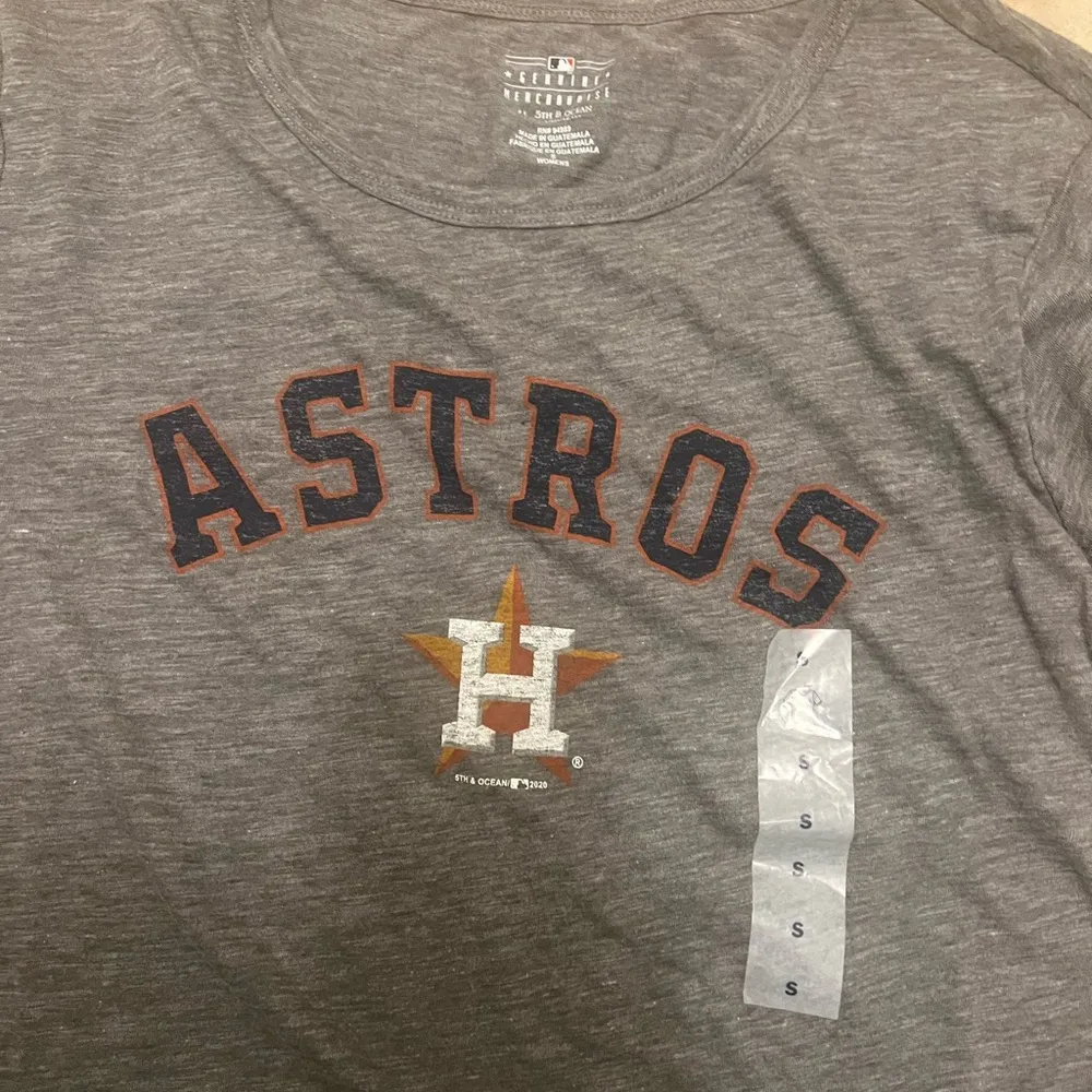 Womens Houston Astros short sleeve shirt Gray - Image 2
