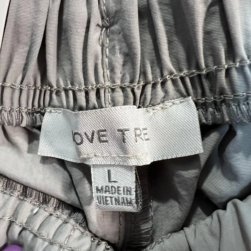 Love Tree Parachute Pants Gray Size Large Elastic Waistband Ripcord NWT - Image 6