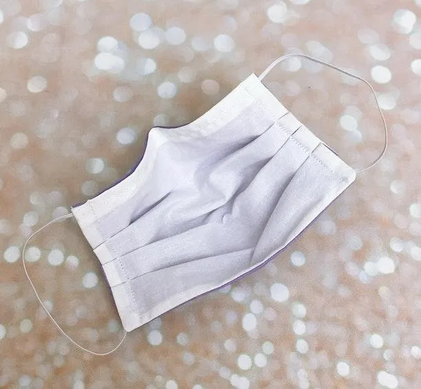 Blue Silver Iridescent Premium Cotton Face Mask - Image 3