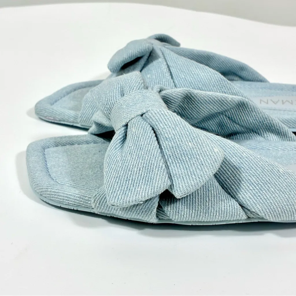 Stuart Weitzman Sofia Bow Slide Sandals Light Blue 9B NEW Vintage Denim 39.5 - Image 16