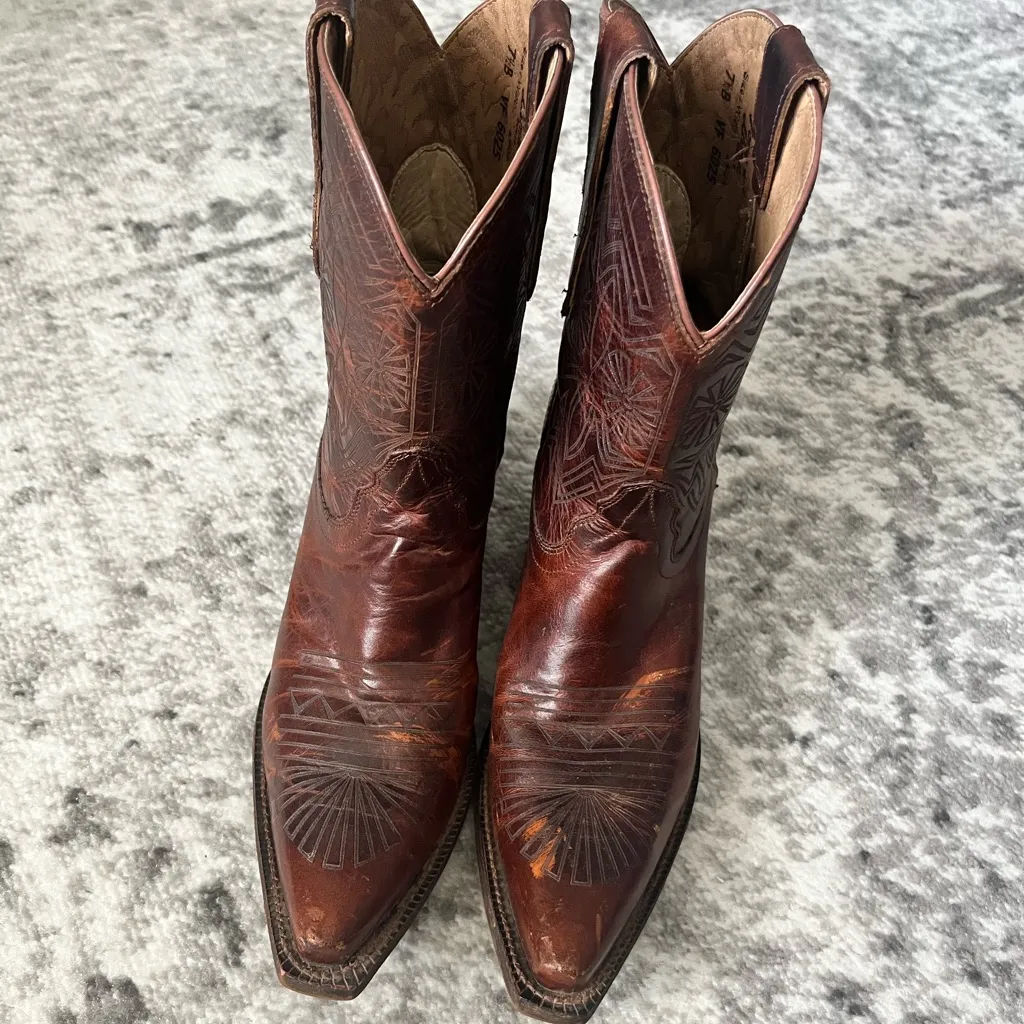 Women's Tony Lama Tan Baja Vaquero Western Booties - Image 2