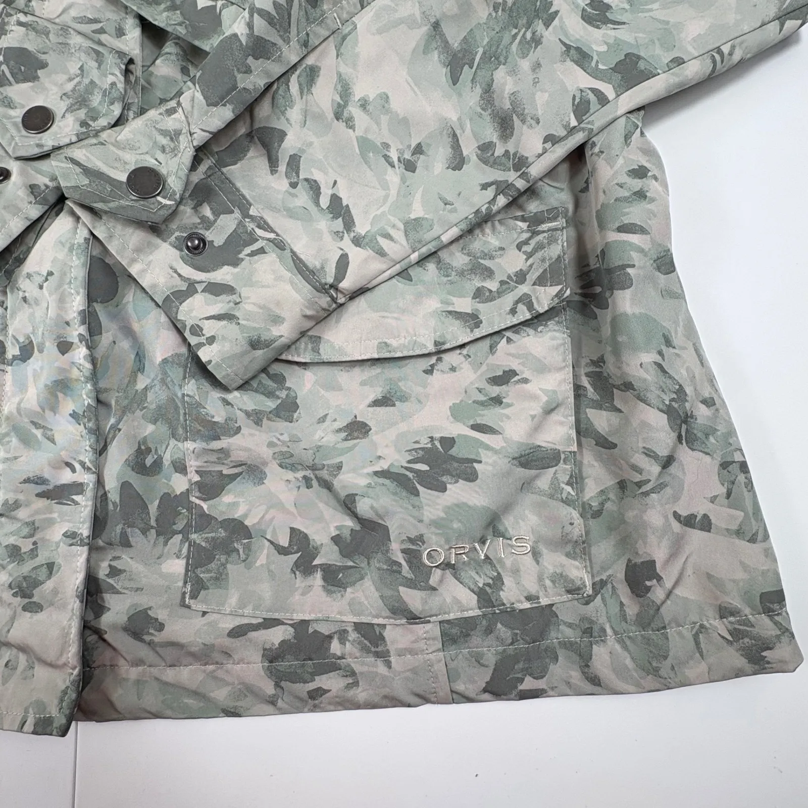 Orvis Women's Lightweight Hooded Jacket Camo Outdoor Zip Up Size L NWOT - Image 2