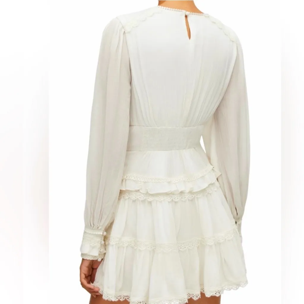 NWOT All Saints Zora Dress size 10 white, ruffles, long sleeve, bohemian, bridal - Image 7