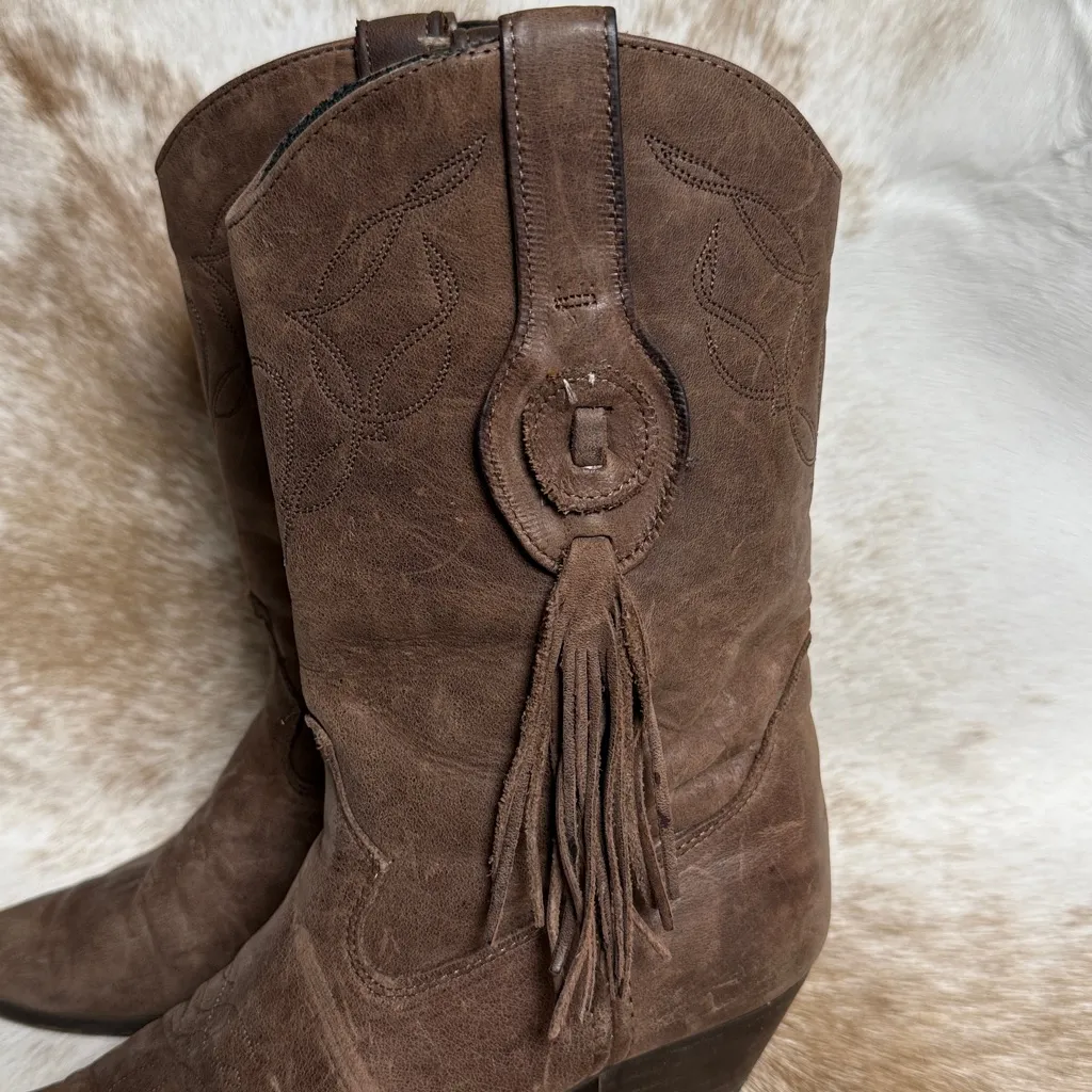 “Laredo” Burning Man Cowboy Boots Vintage Size 7 B39 - Image 2