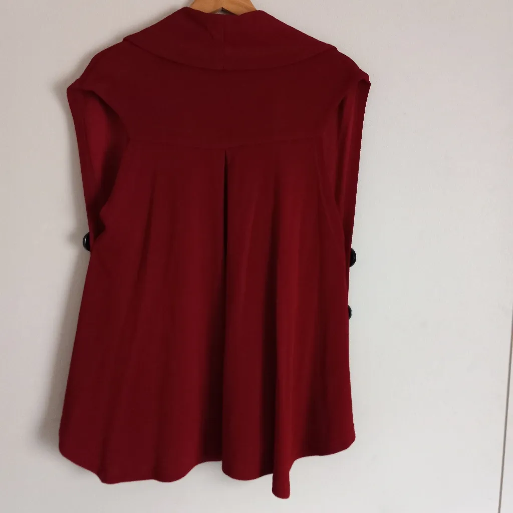 Soft Surroundings LP Red Mesa Button Open Vest Style 26312 Petite - Image 9