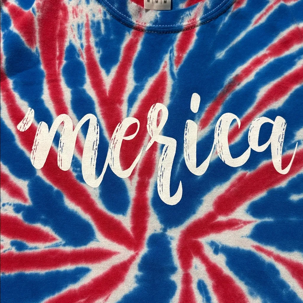 Colortone women’s size medium tie dye short sleeve ‘merica patriotic t - Image 4