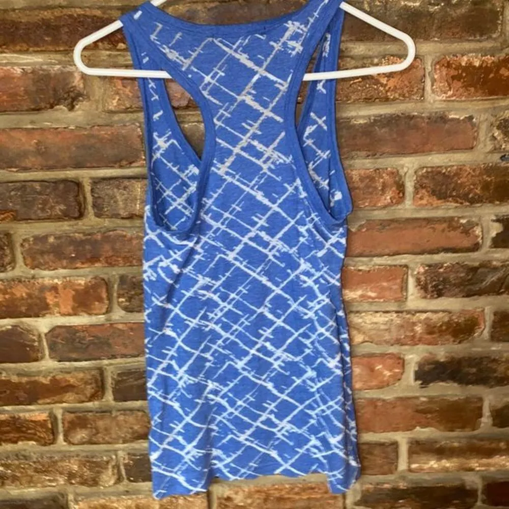 City Stars Blue Graphic Racerback Tank Top Medium - Image 7