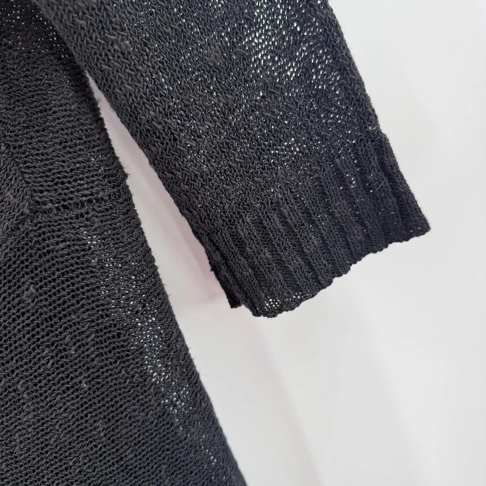 Eileen Fisher Cardigan Women's Small NEW Organic Linen Cotton Black Duster NWOT - Image 6