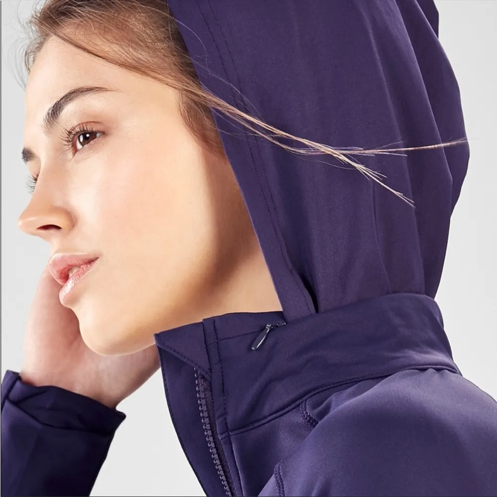 Fabletics Indigo Purple Bri Mock Neck Zip Athletic Jacket Sz Medium - Image 5