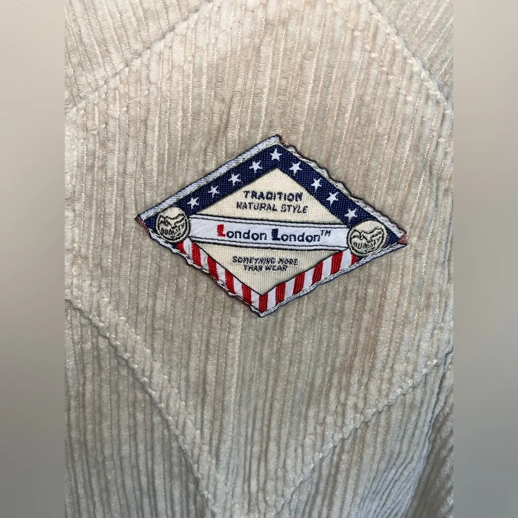 LONDON LONDON 1990s Corduroy Beige Overalls S MINT CONDITION White Size undefined - Image 11