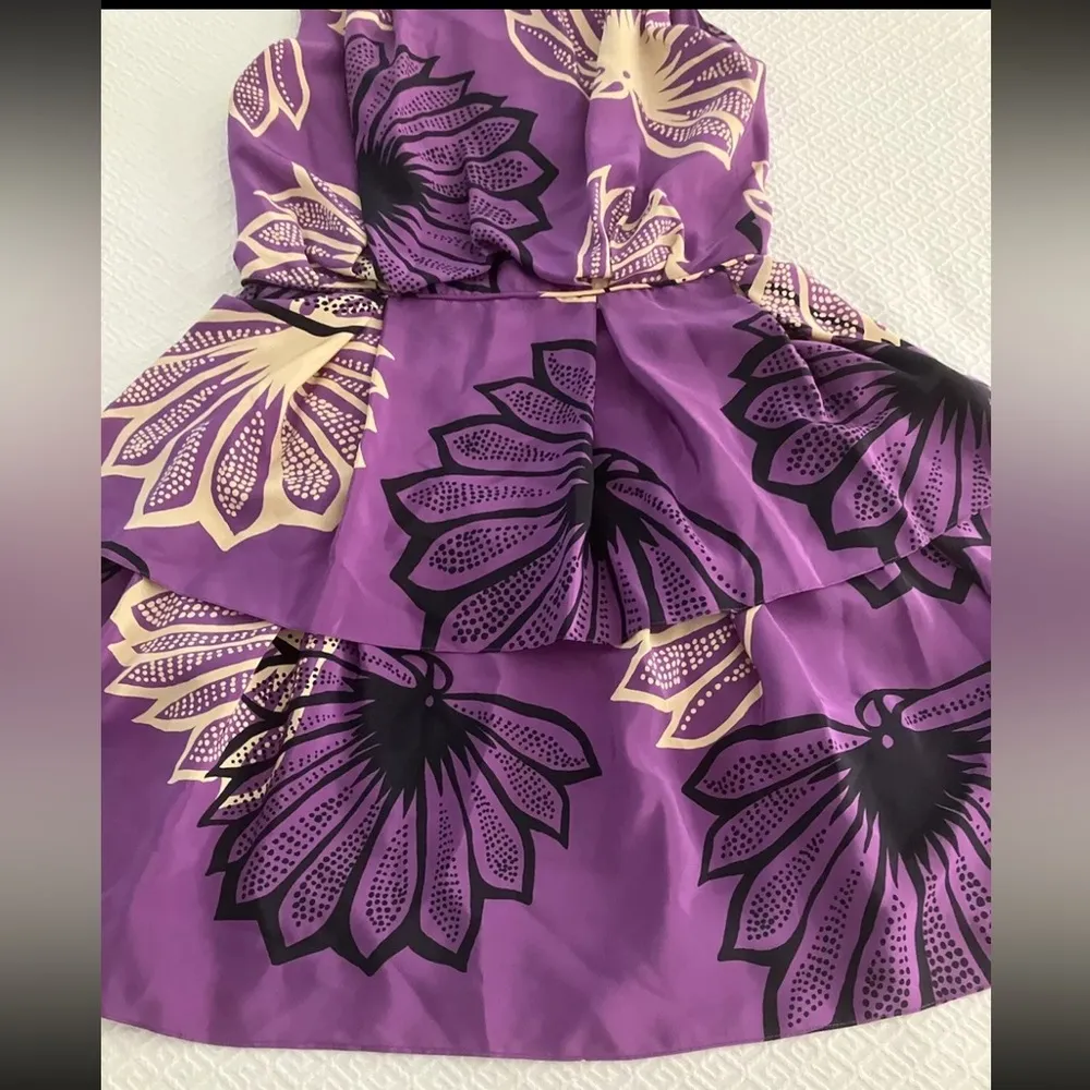 Anthropologie Hand Printed Sariah Limited Edition Very Rare Purple Floral Print - Image 15