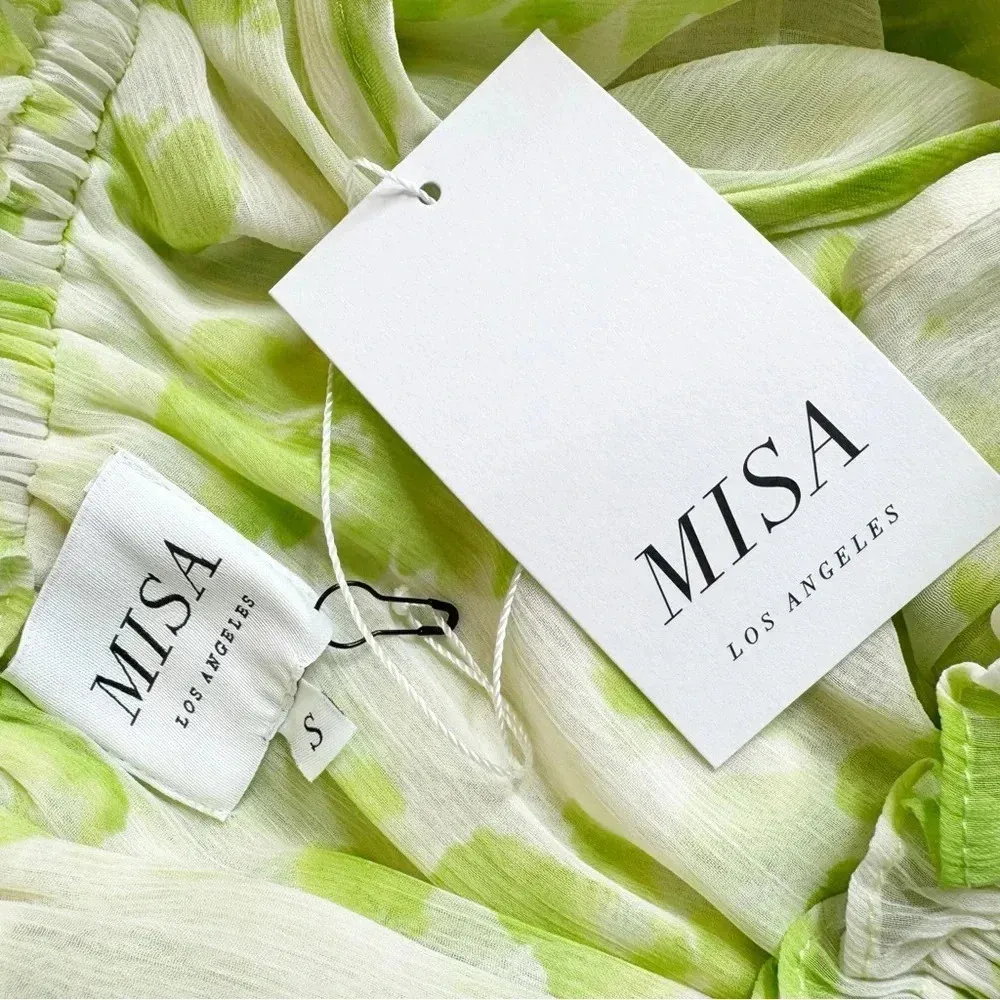 Misa Rumi One Shoulder Asymmetric Ruffle Floral Print Chiffon Dress Size S NWT - Image 10