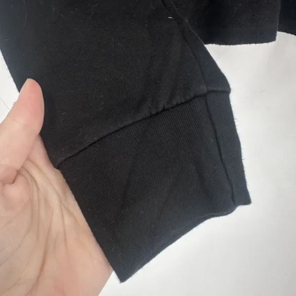 Monrow Supersoft Fleece Raglan Sweatshirt Women's Medium Black Crew Neck Sweater - Image 6