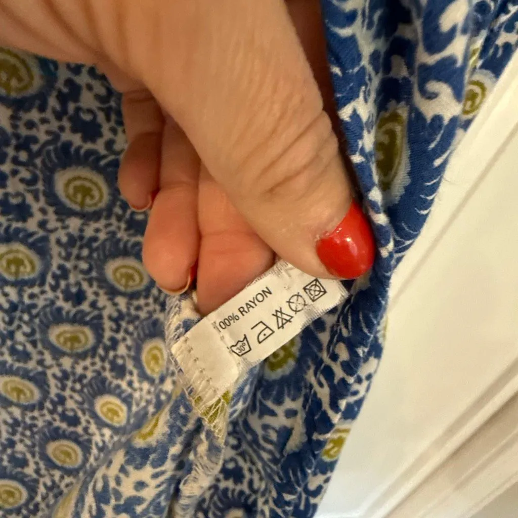 Rockflowerpaper blue block print geometric tunic blouse M Size M - Image 6