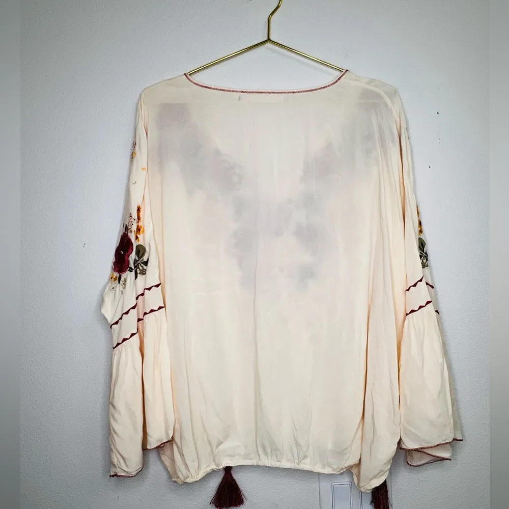 Chelsea and Violet  Embroidered Women's Boho Blouse floral peasant bell sleeve - Image 6