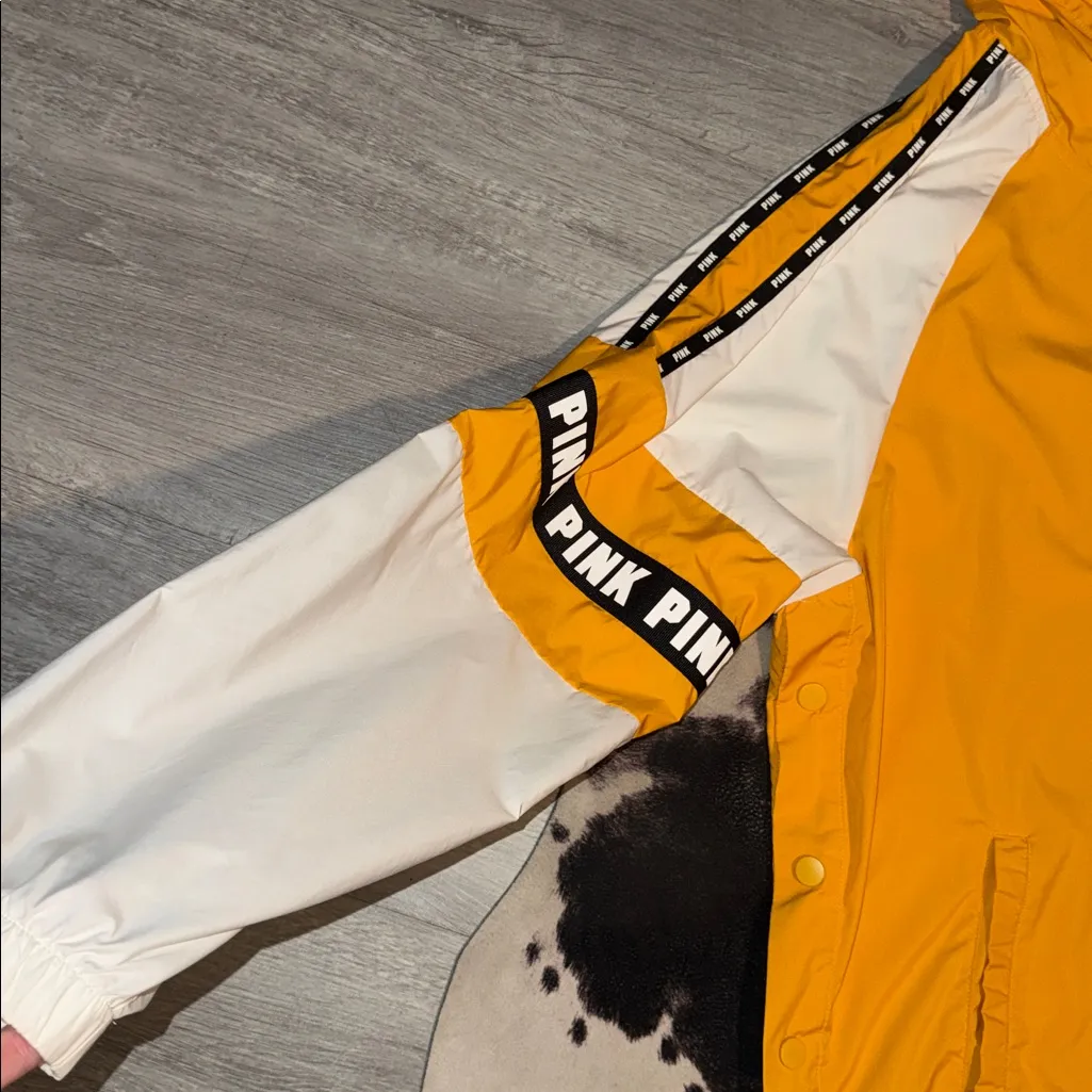 PINK - Victoria's Secret ✨VS•Pink Yellow FullZip Windbreaker•Size:M✨ - Image 2