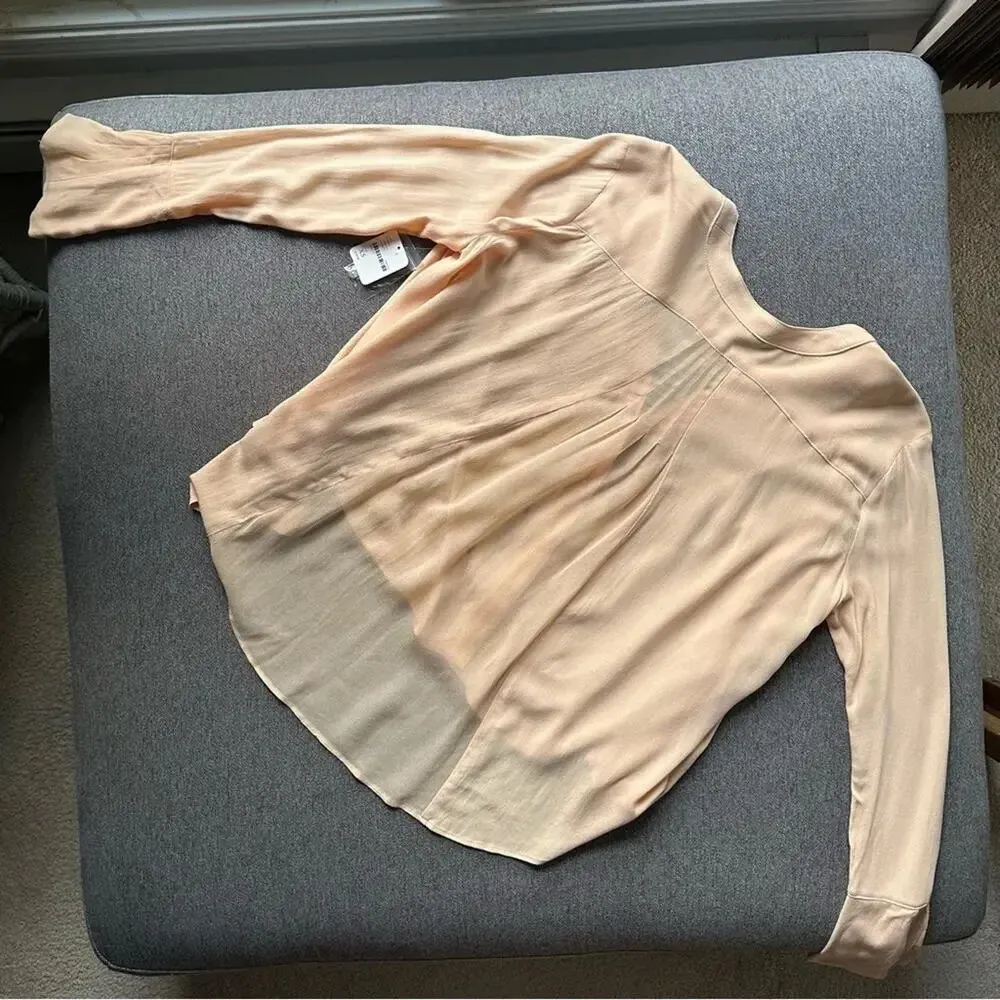 Free People Button Down V Neck Bell Sleeve Top XS NWT - Image 2