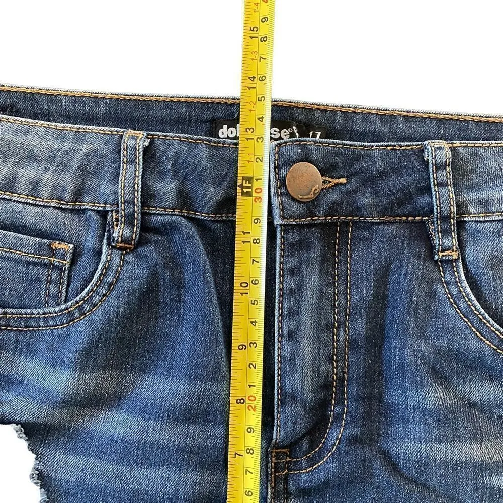 Dollhouse distressed mini jean skirt size 11 - Image 8