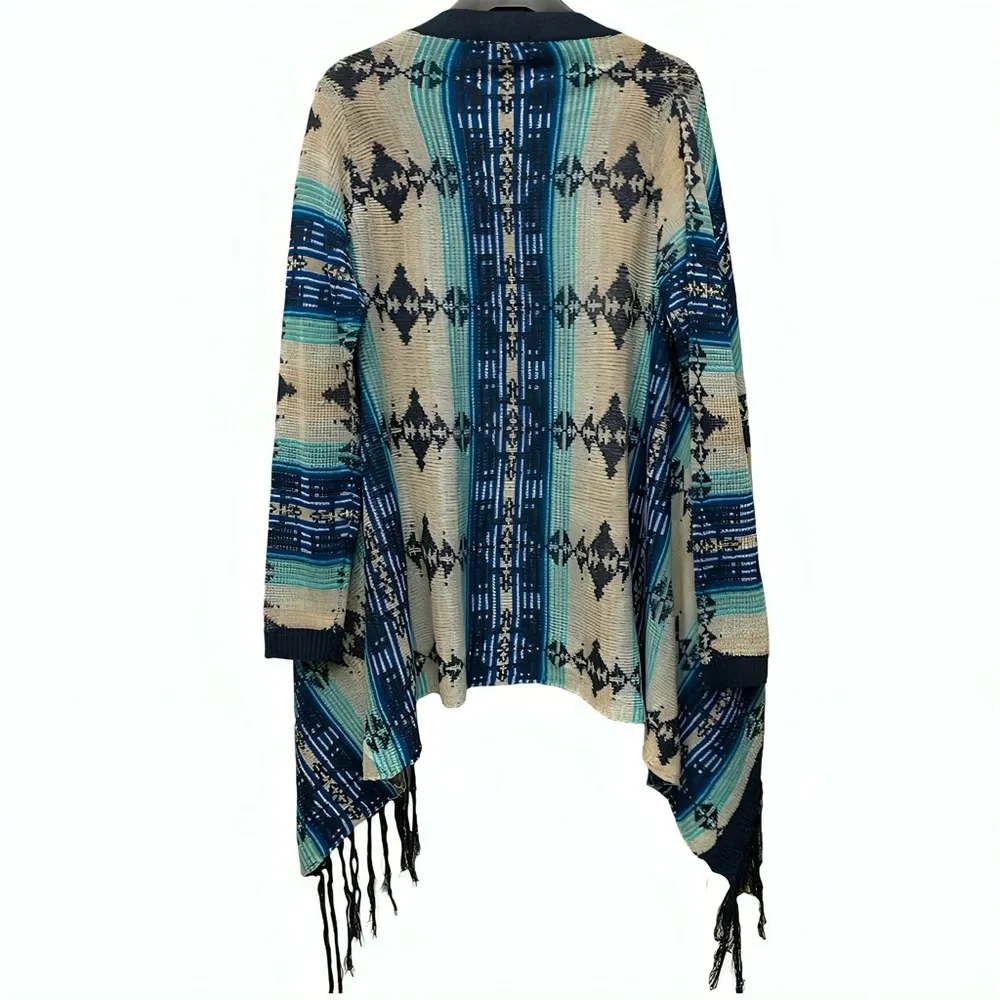 Altar’d State Open Fringe “Aztec Boulevard” Sweater Cardigan Small New With Tags - Image 5