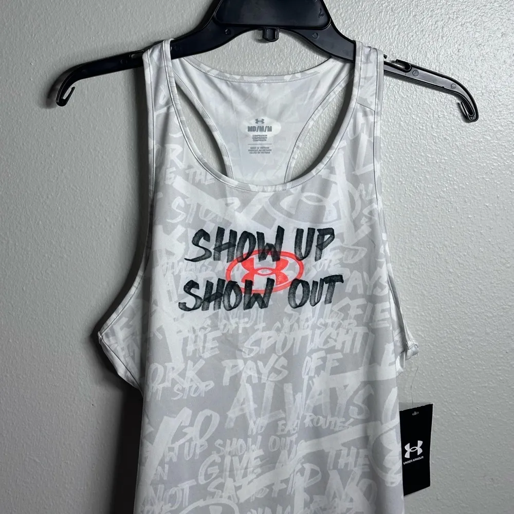 Under‎ Armour Women Athletic Gray Tank Top Compression Show Up Show Out Size M. - Image 4