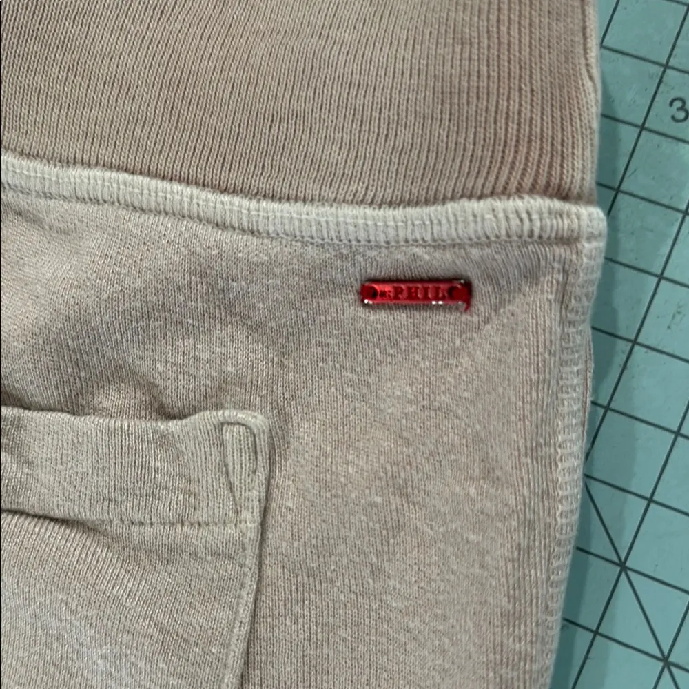 PHILANTHROPY Trendy Light Gray Distressed Joggers Tan - Image 7