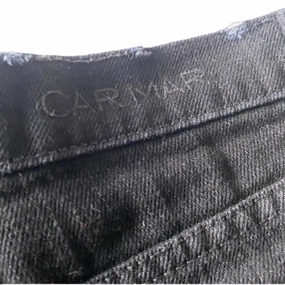 new  Carmar ❉ Crazy Daisy Embroidered Denim Cut Offs Shorts ❉ Jet Black ❉ 26 - Image 12