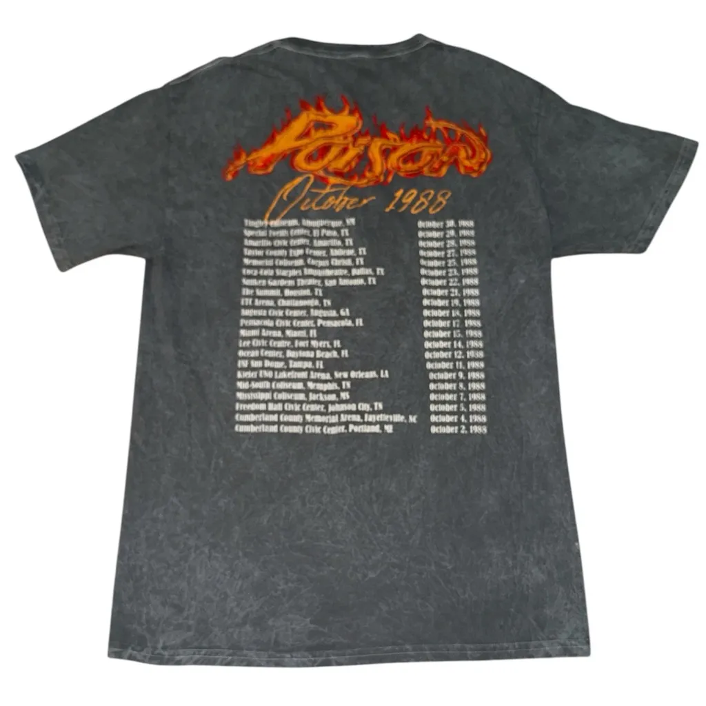 Poison October 1988 open up and say… ah! Grey Tour t - Image 2