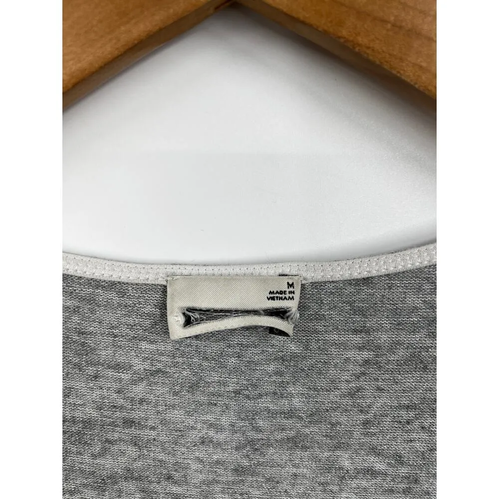 Wilfred Free Dress Aritzia Gail Gray Long Sleeve V-Neck Mini T-Shirt Size Medium - Image 3