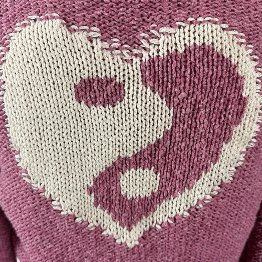 Anthropologie Pilcro Yin Yang Icon Heart Cardigan in Pink Size XS Spring Preppy - Image 9