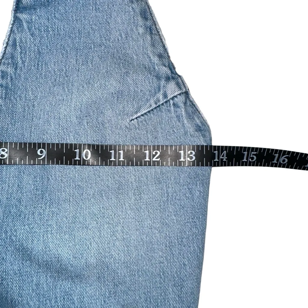 Zara Halter Denim Light Blue Straight Leg Jumpsuit SMALL - Image 7