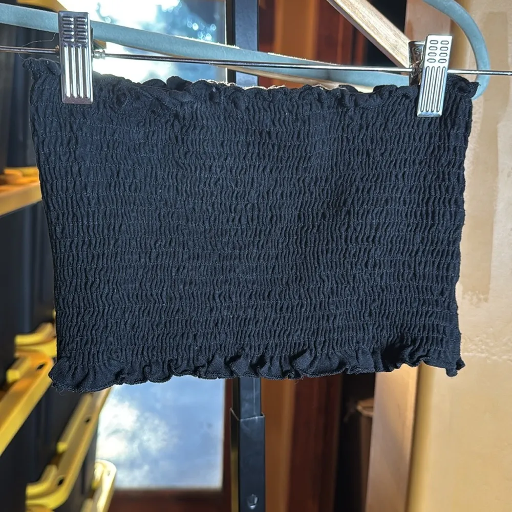 Pink Melo Black Smocked Tube Top Size Small - Image 5