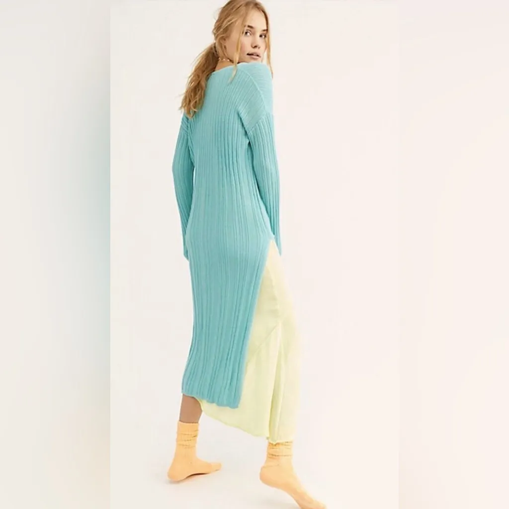 Free People Turquoise  Cardigan Dress NWT - Image 3