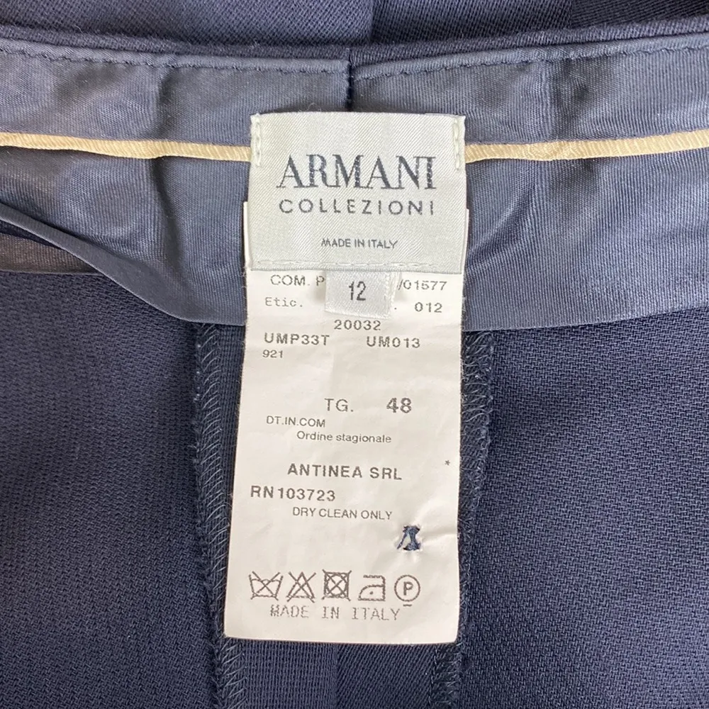 Armani Collezioni 100% Virgin Wool Blue Trouser Pants 12 - Image 6