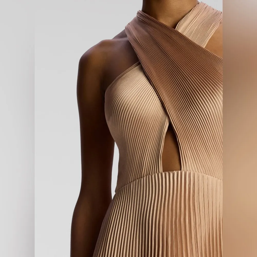 A.L.C. Athena II Halter Satin Pleated Dress, Size 2, BRAND NEW, $695 - Image 6