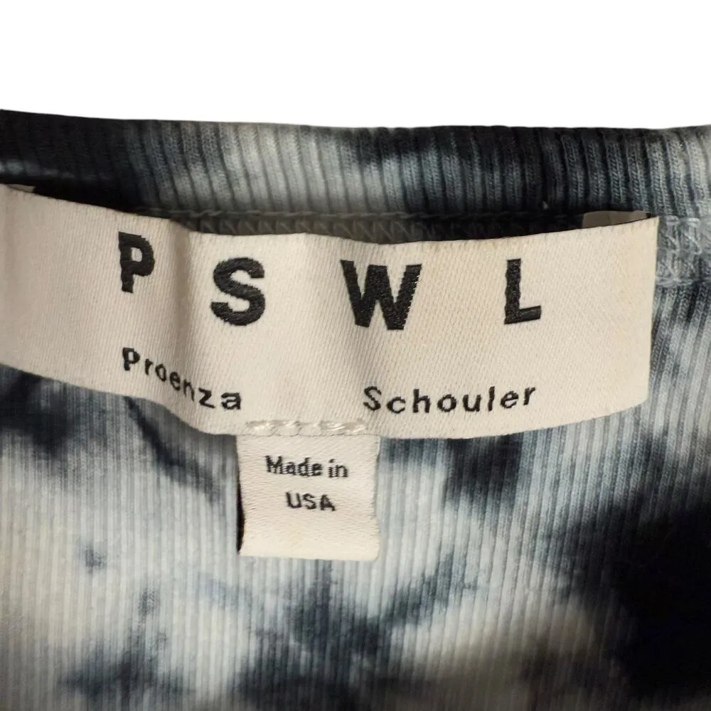 Proenza Schouler Blue Tie Dye Sleeveless Ribbed Cotton Tank Top Size XS - Image 2