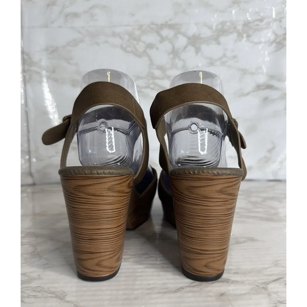 Pierre Dumas Shoes Womens Size 8.5 Brown Mary Jane Block Heel Faux Wood platform - Image 7