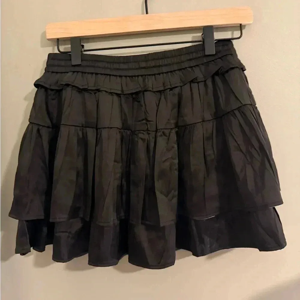 TCEC Black Satin Ruffle Skirt - Image 3