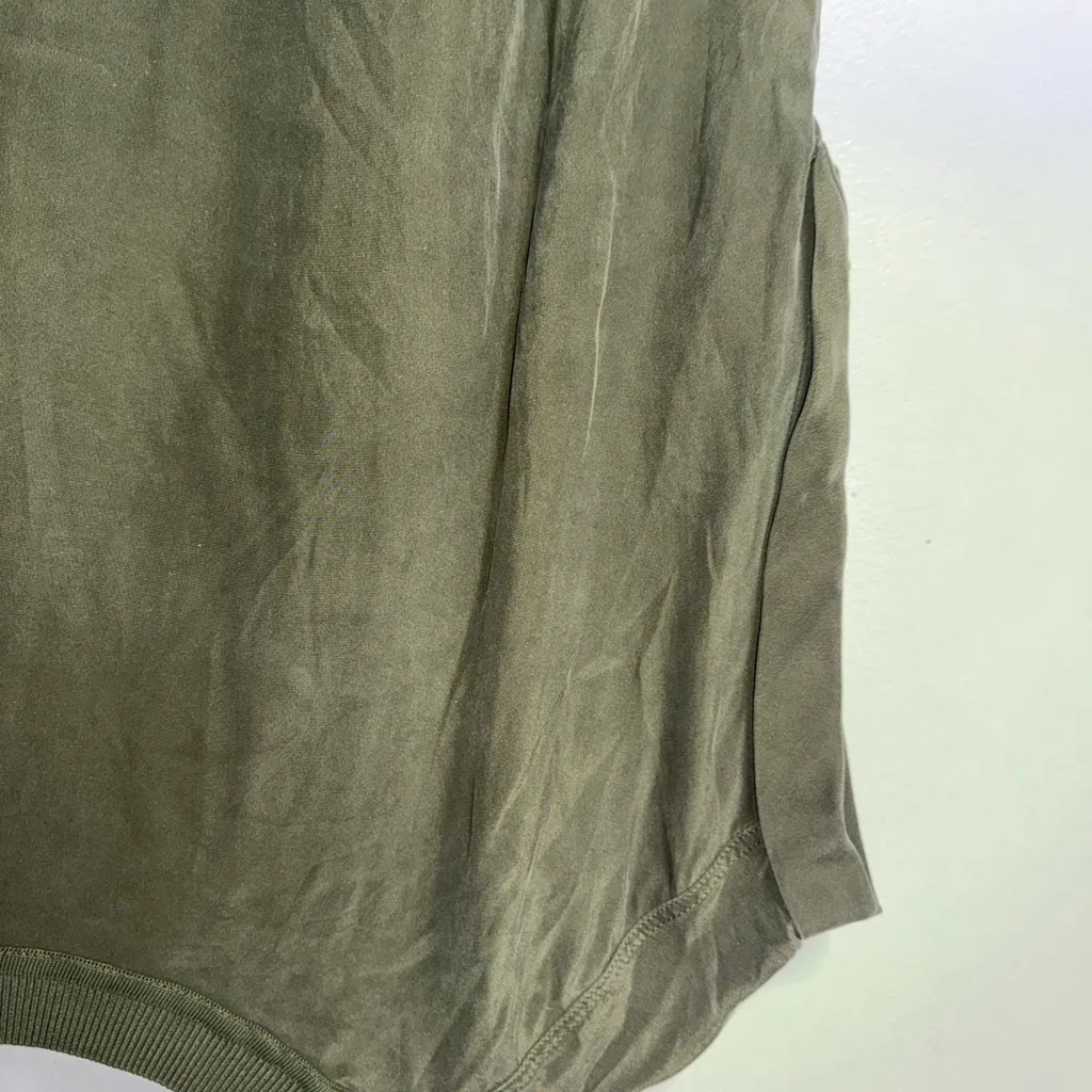 Frame Medium Green Short Sleeve Silk‎ Blouse - Image 3