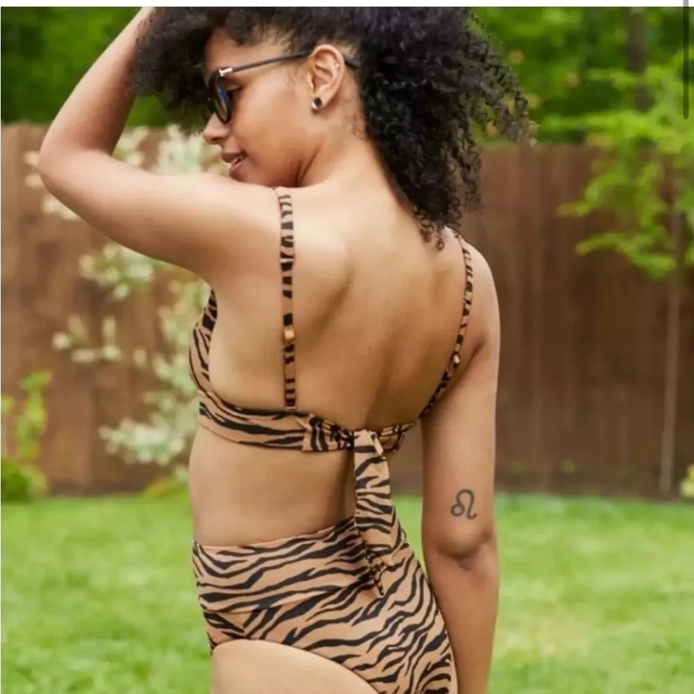 Aerie Pique Zebra print High Waisted Bikini Small/ Medium NEW - Image 11