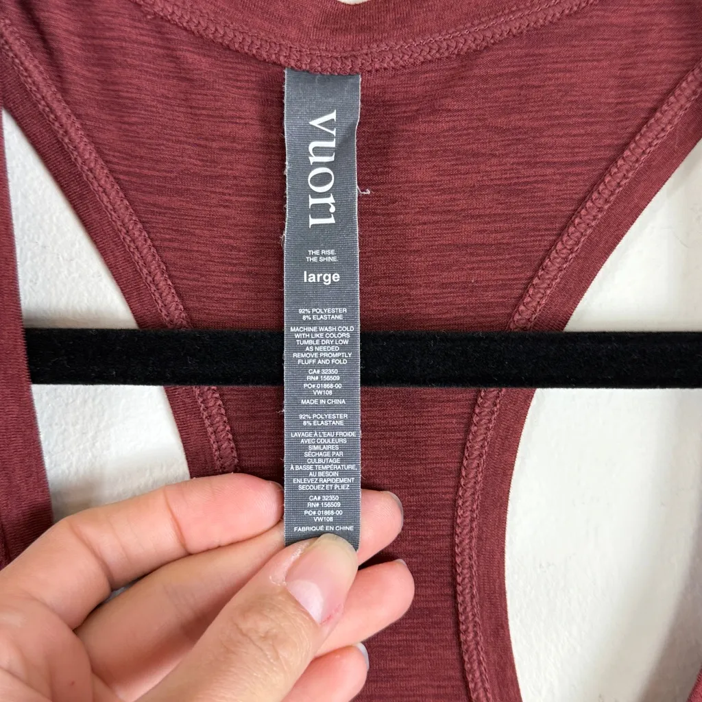 Vuori Lux Performance Racerback Tank in Heather Brick‎ Size Large - Image 4
