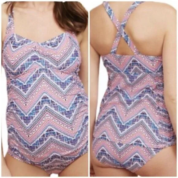 Beach Bump by Motherhood Maternity Tankini Swimsuit Set - Image 2